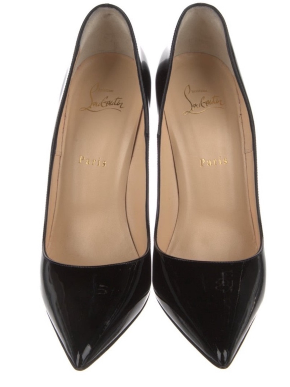 Christian Louboutin Black Patent Pointed Toe Pumps